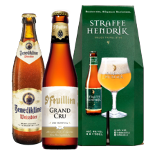 Boon, Brugse Zot, Jopen, Straffe Hendrik,
Benediktiner, Seefs, St. Feuillien
of Bitburger*